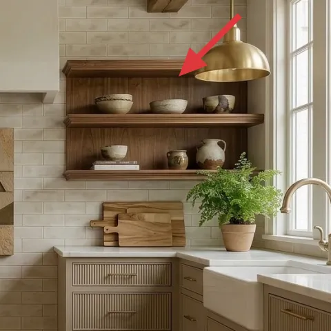 Brass hanging light fixture