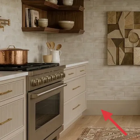 Gold cabinet pulls on drawers