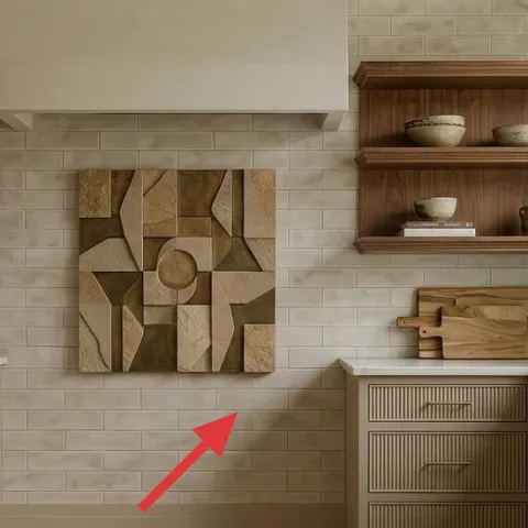 Tile backsplash in neutral tones