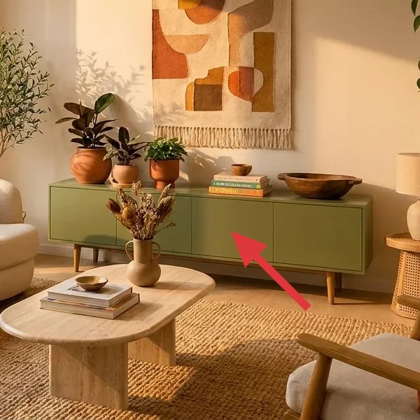 Light green media/console cabinet