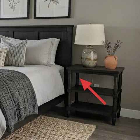 ceramic vase on right side table