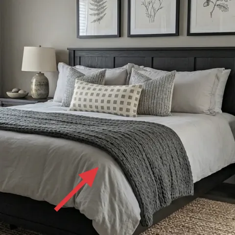 gray-and-white patterned pillow cover