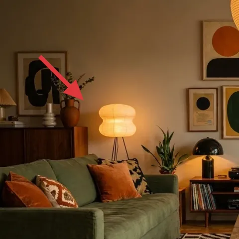 plug-in table lamp with beige shade