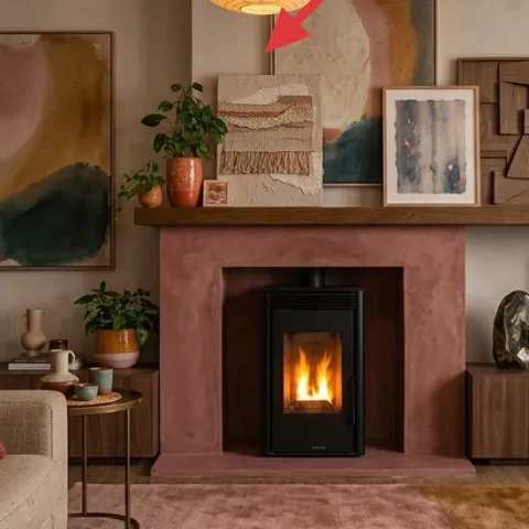 plug-in table lamp with beige drum shade