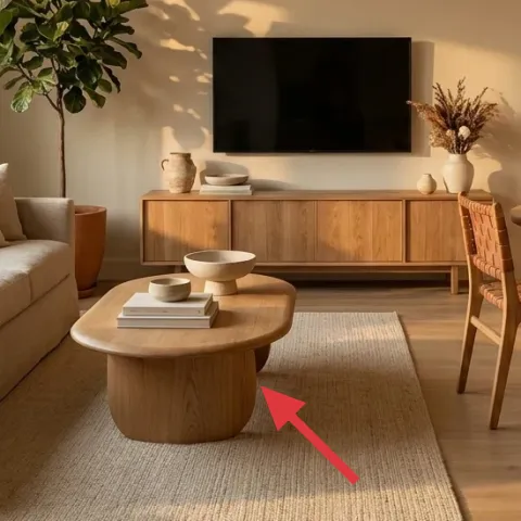 round wooden coffee table