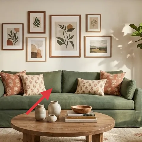 Throw pillows on the sofa