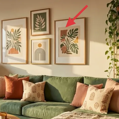 framed botanical prints (multiple)