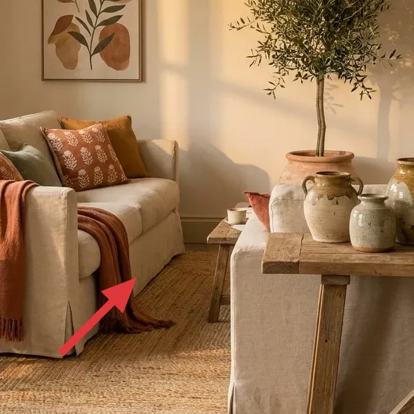 Beige throw blanket