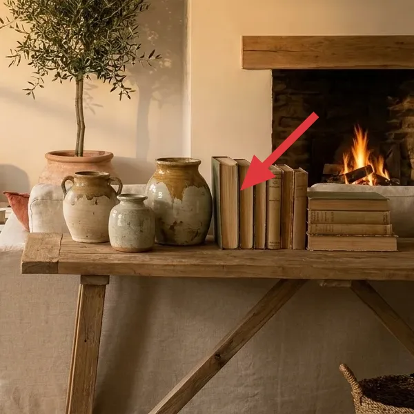 Decorative ceramic vases on the mantel shelf