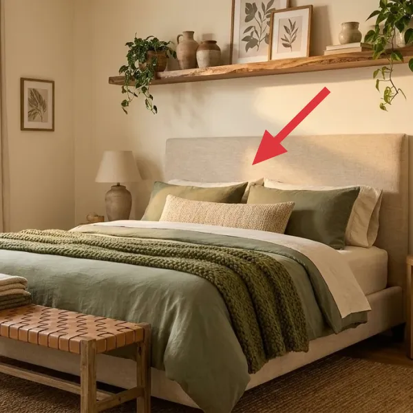 Upholstered bed frame with headboard