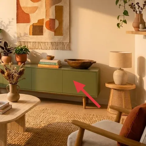 green sideboard/credenza