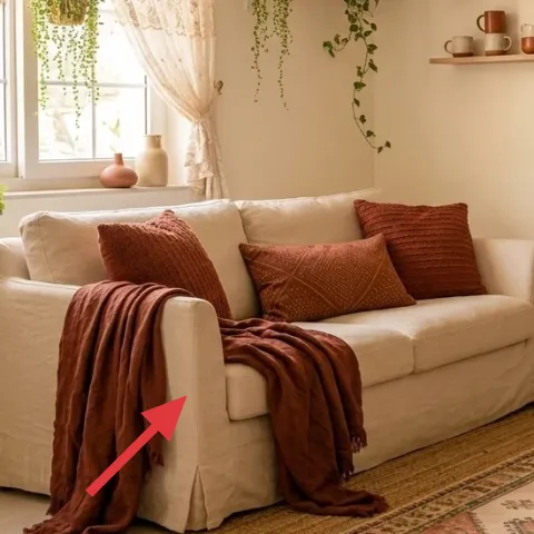 Terracotta throw blanket