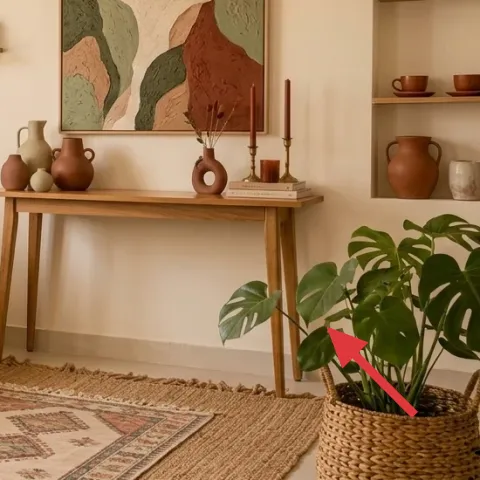 Indoor plant with broad leaves