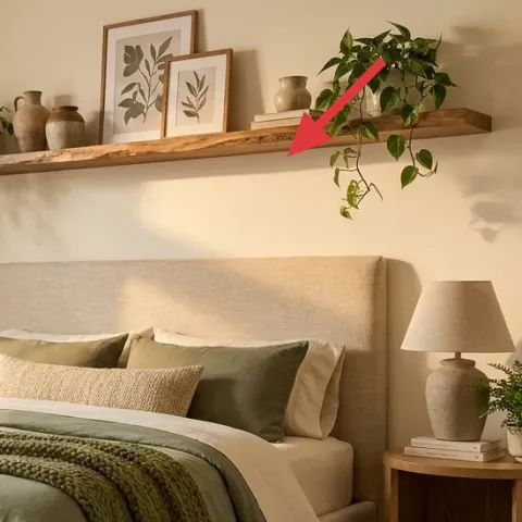 floating wall shelf (wood plank)