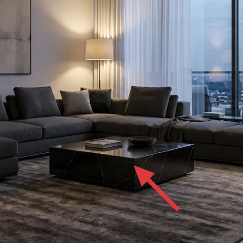 black rectangular coffee table