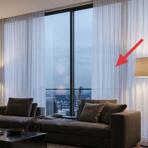 white sheer curtain panels (right side)