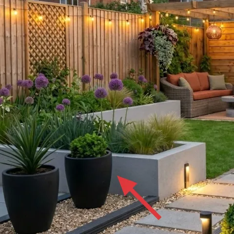 Large black planter pot