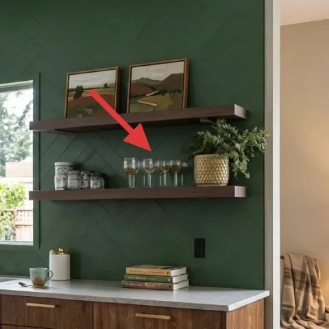 painted green textured wall