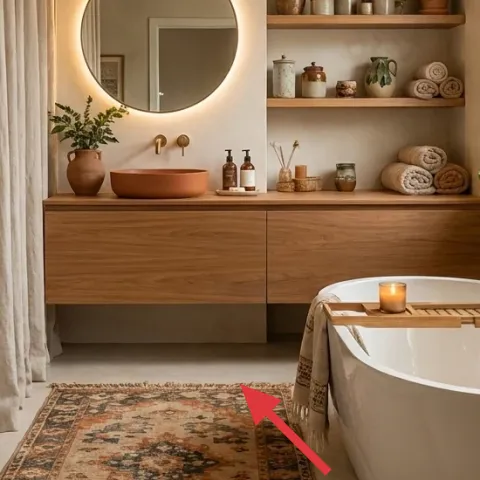 bathroom rug (patterned)