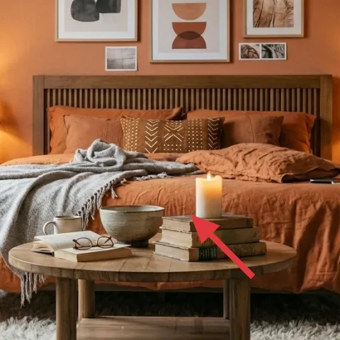 orange-brown comforter