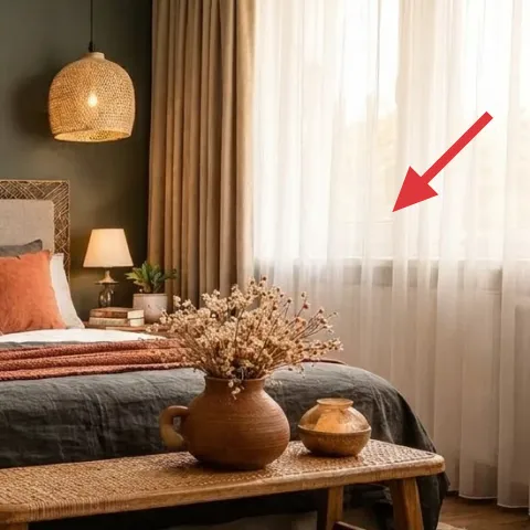 curtain panels on the right window