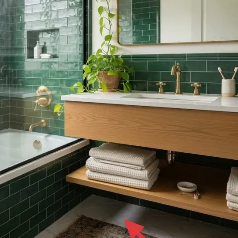 bathroom rug (textured, earth tone)