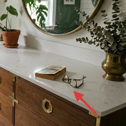 decorative tray on countertop