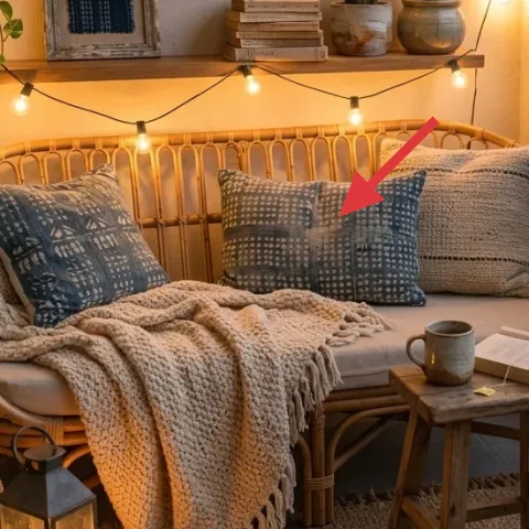 blue geometric throw pillows