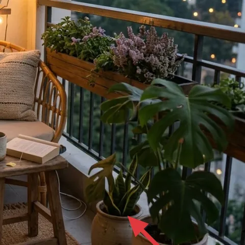 decorative ceramic planter (floor leaf plant)