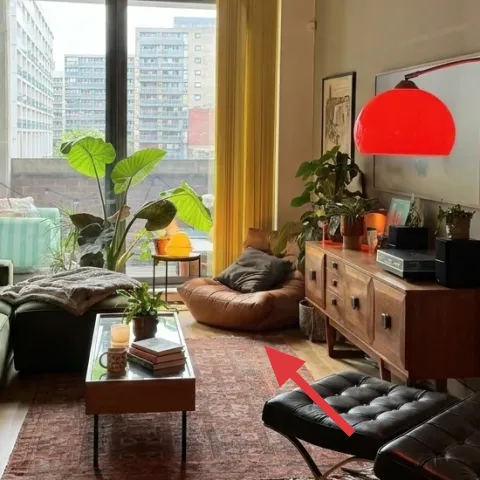 red patterned area rug