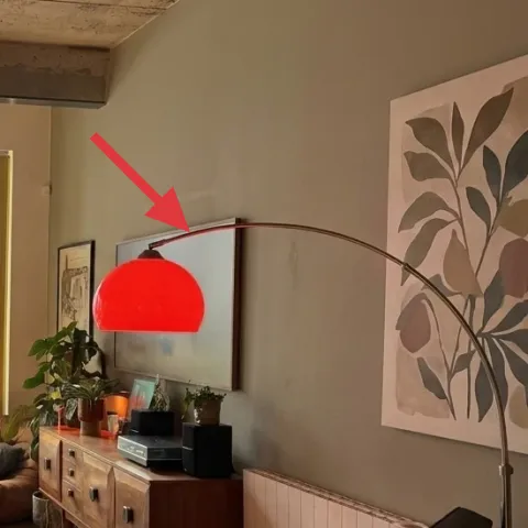 red dome floor lamp