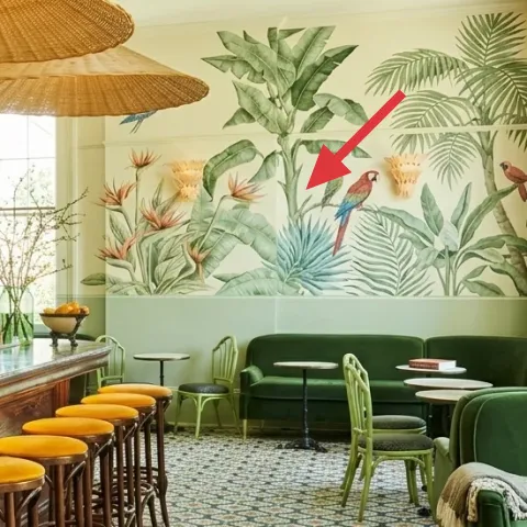 large botanical wallpaper mural