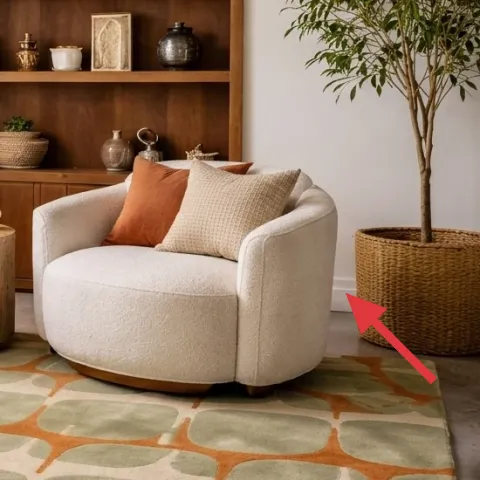 woven planter basket (right) with green plant