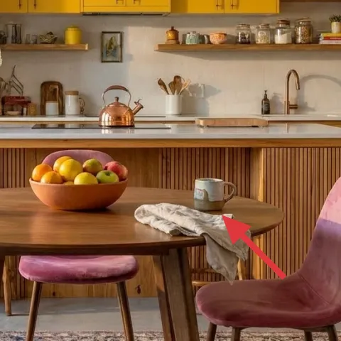 linen runner on the dining table