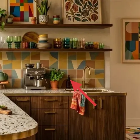 multi-color backsplash tile